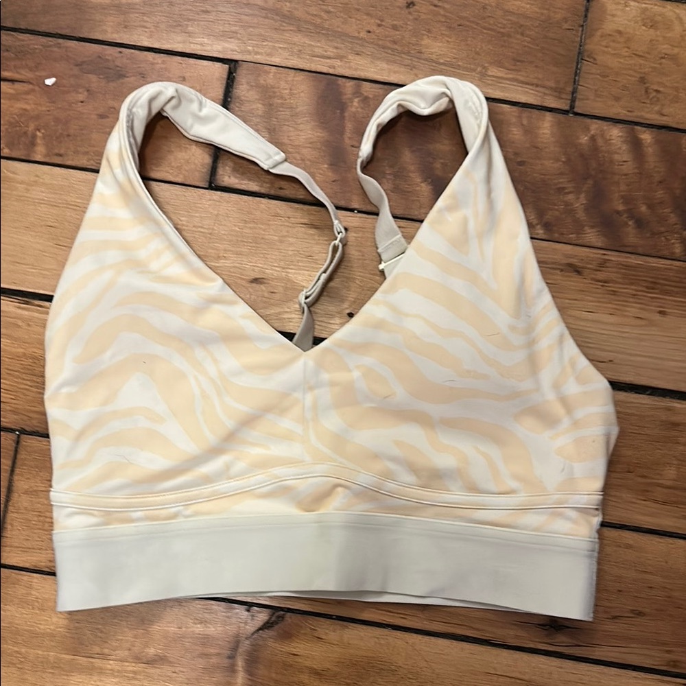 Cream Zebra Print Women's Bralette